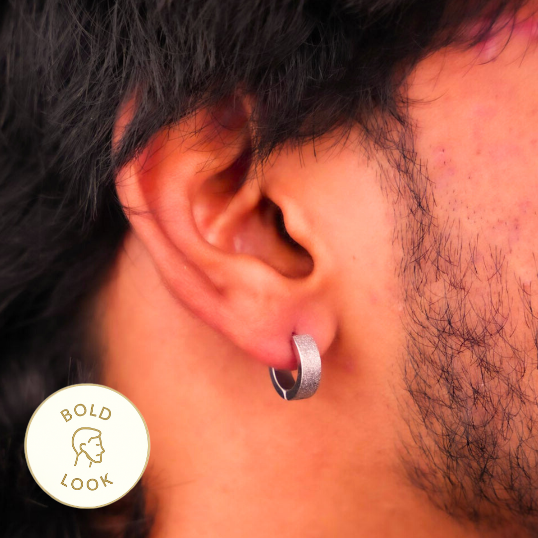 बकल हूप इयररिंग्स - सिल्वर