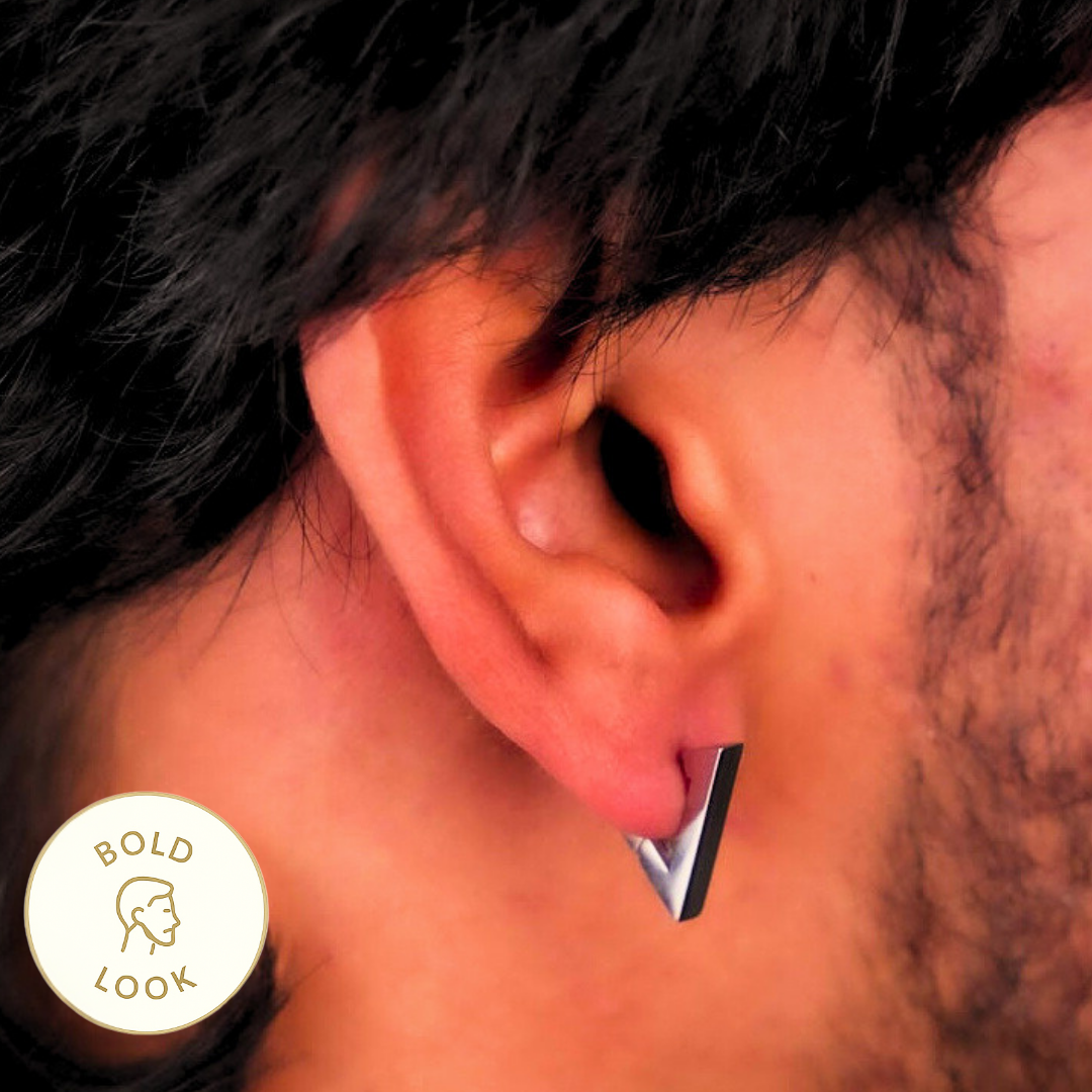 Triangle Hoop Earring - Silver