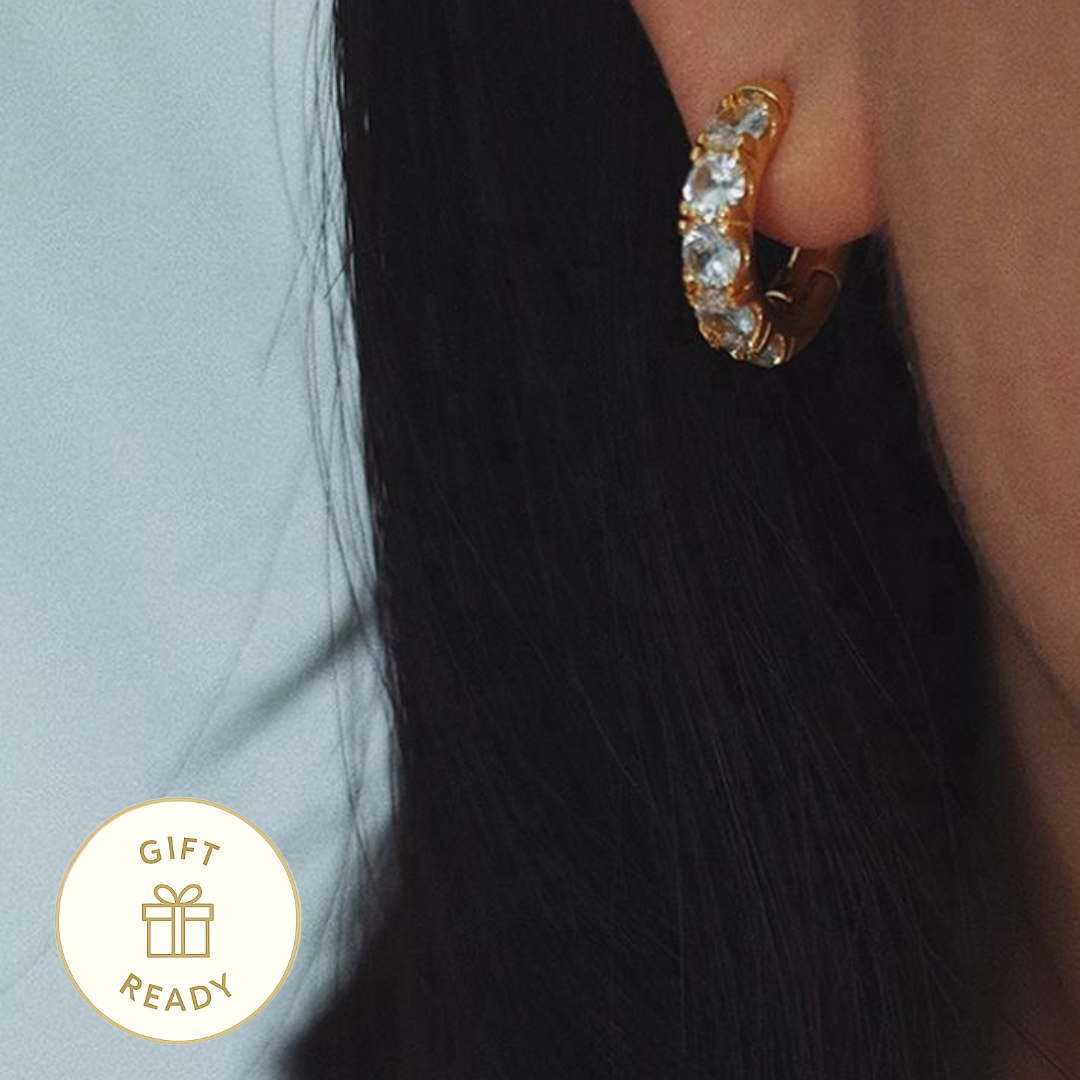 Classic Studded Hoop Earring
