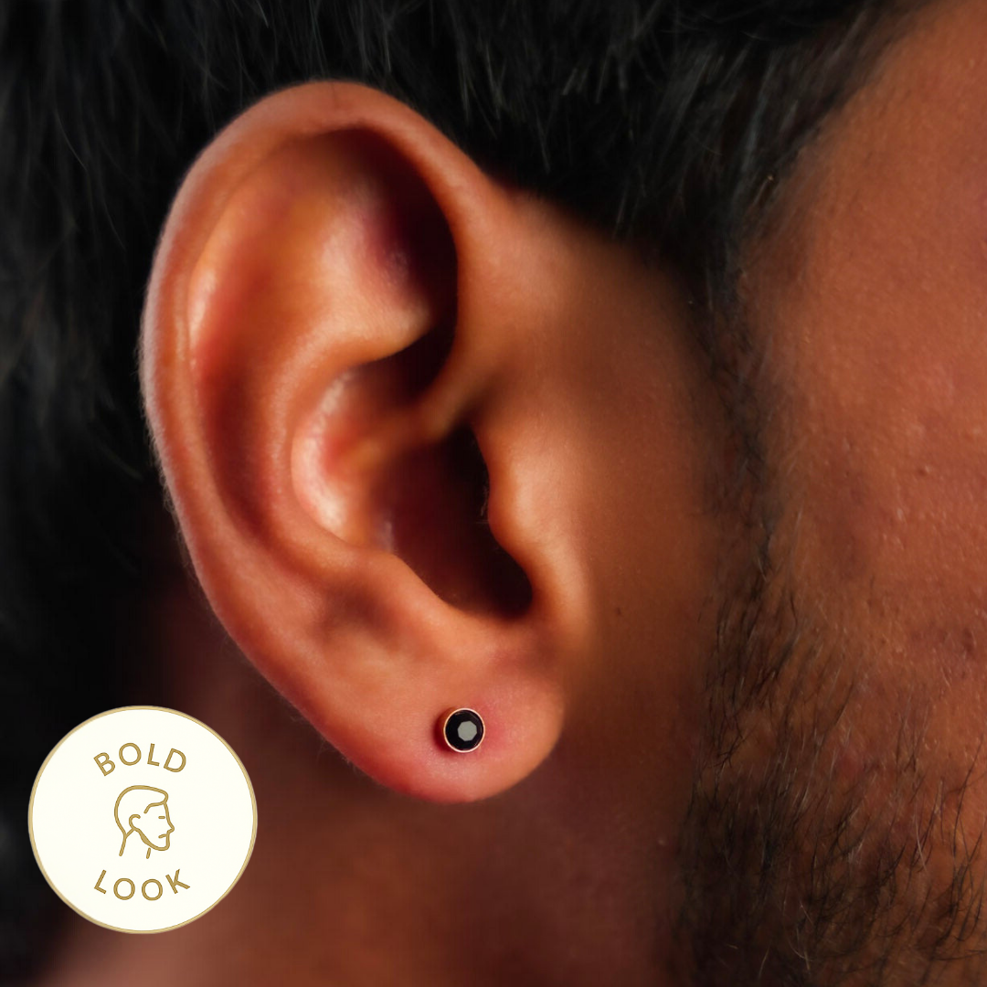 Midnight Bolt Stud Earring   - 4 MM