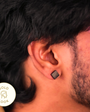 Dumbbell Stud Earring - Black