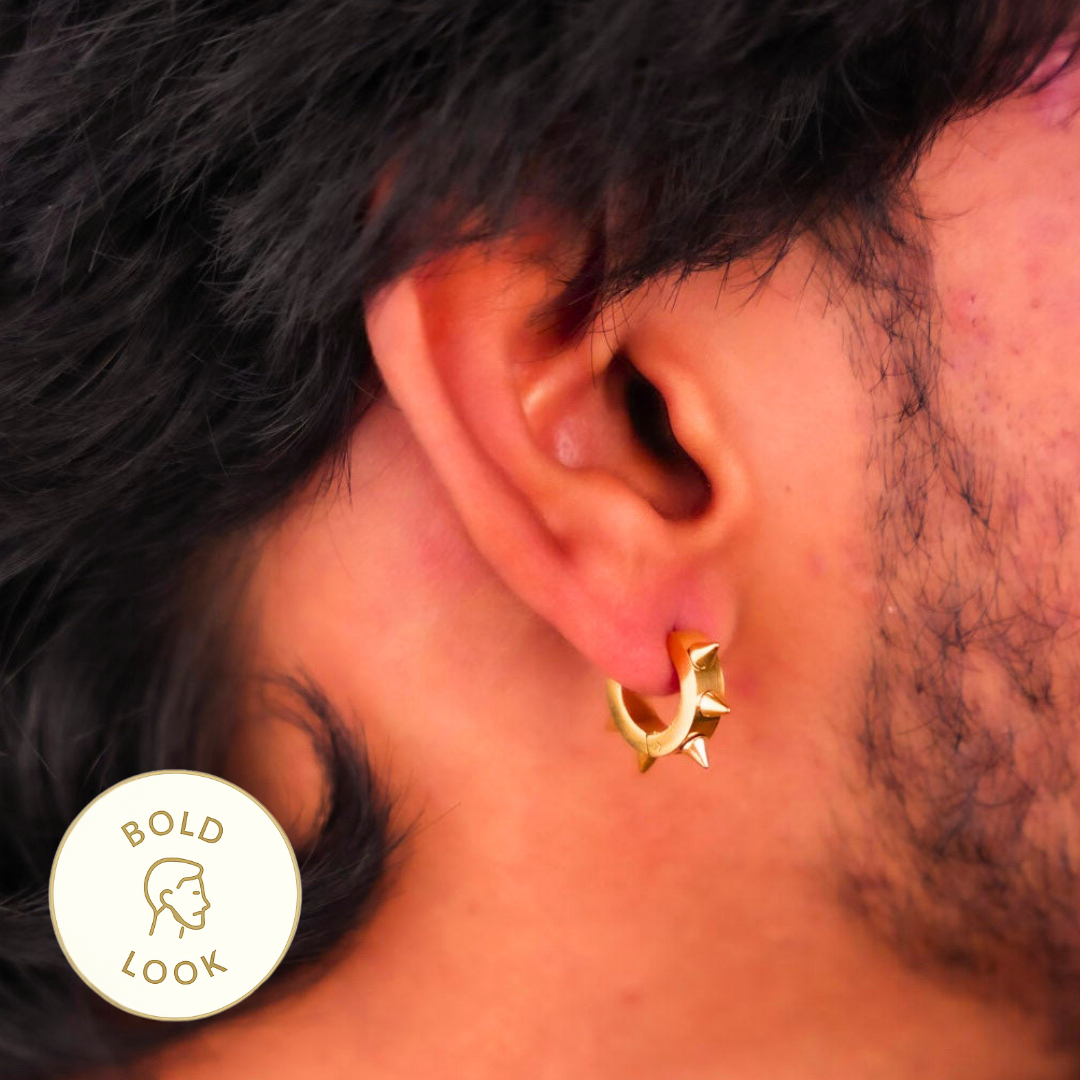 स्पाइक हूप इयररिंग्स - गोल्ड