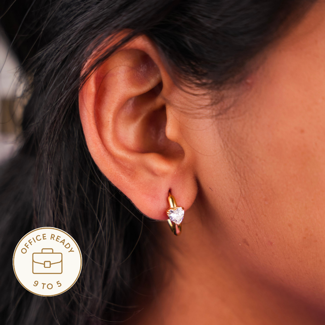 लव स्पार्कल मिनी हूप इयररिंग्स