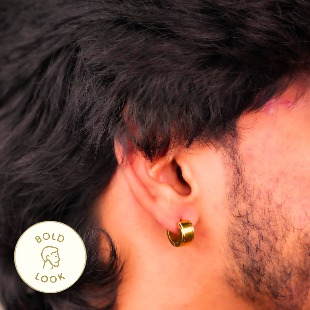 Bold Edge Hoop Earring – Dimplery