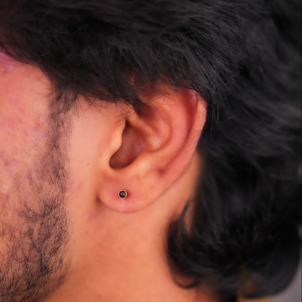 गोल्डन गोल स्टड इयररिंग - 3MM