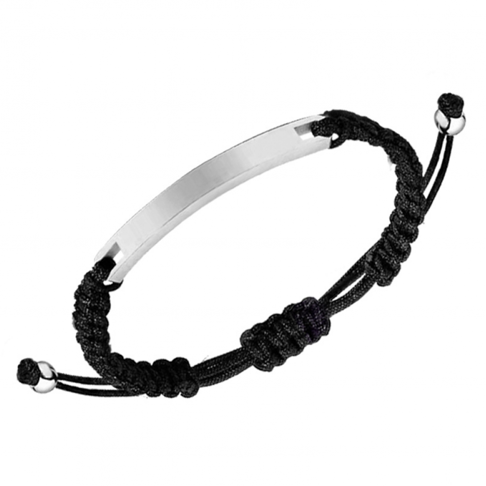 Engravable String Bracelet - Silver
