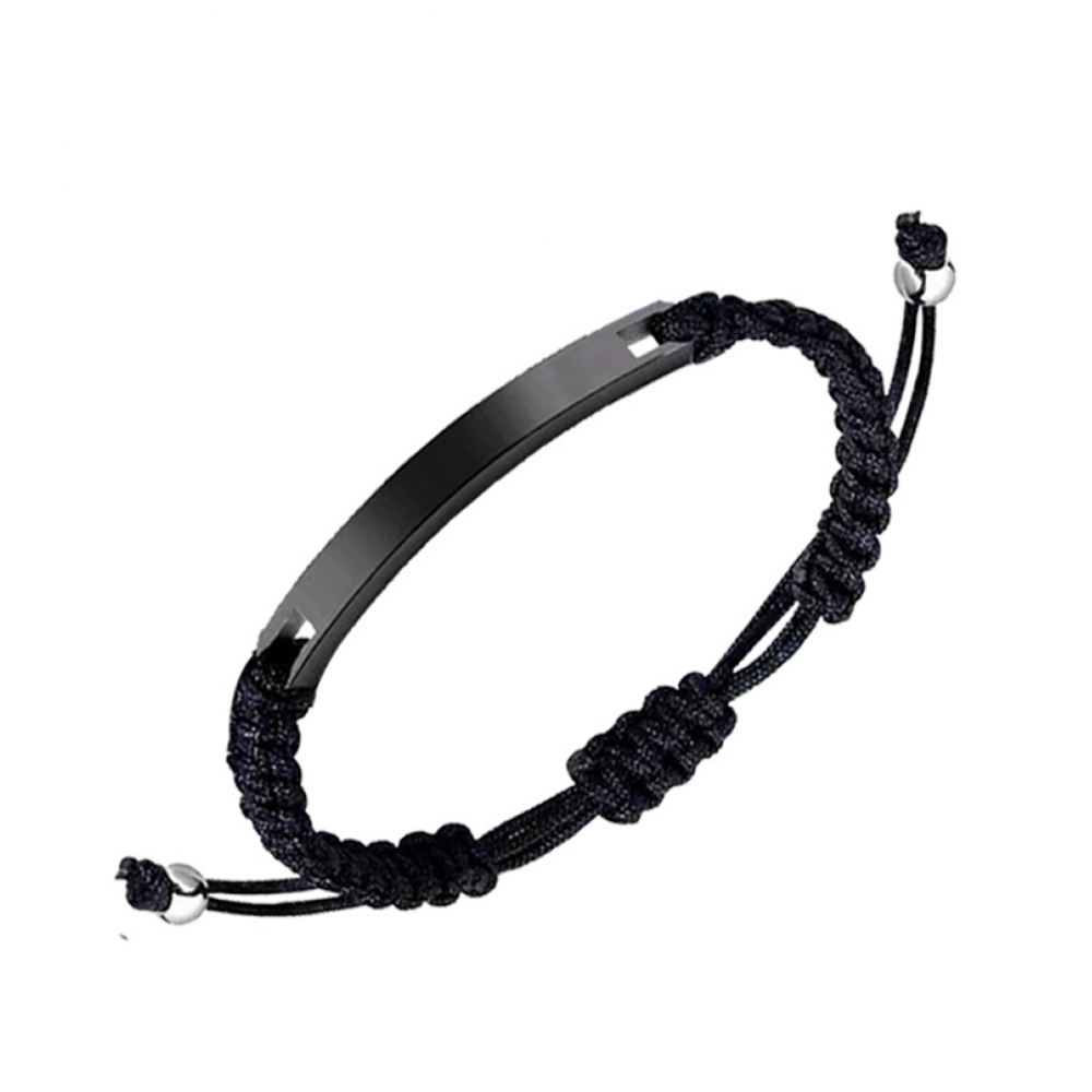 Engravable String Bracelet - Black