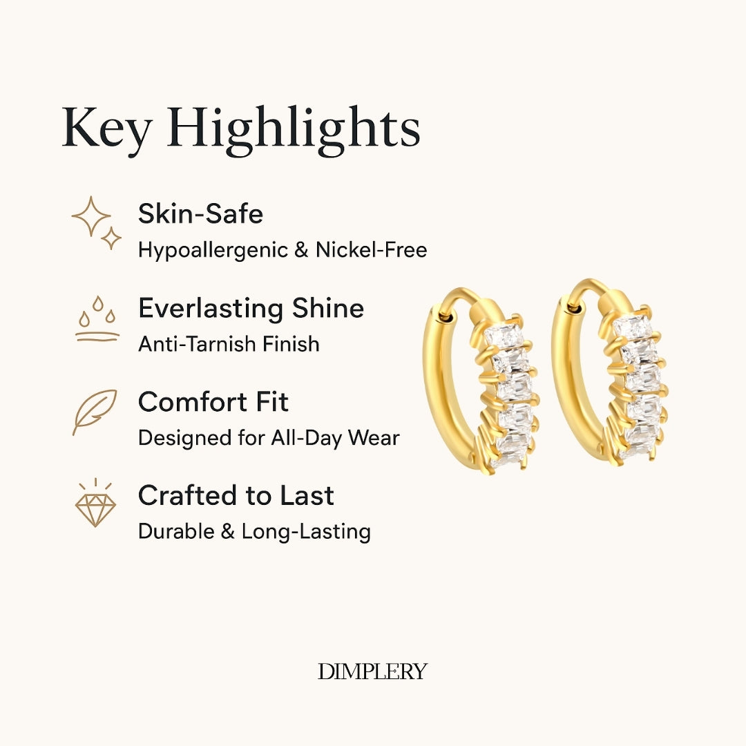 स्पार्कल हग्गी हूप इयररिंग - रॉयल
