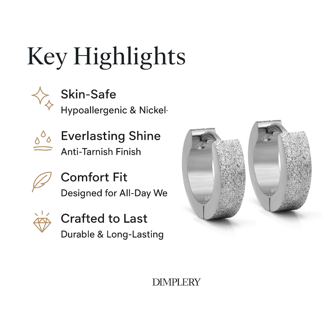 बकल हूप इयररिंग्स - सिल्वर