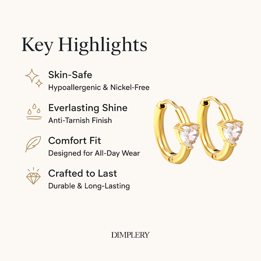 लव स्पार्कल मिनी हूप इयररिंग्स