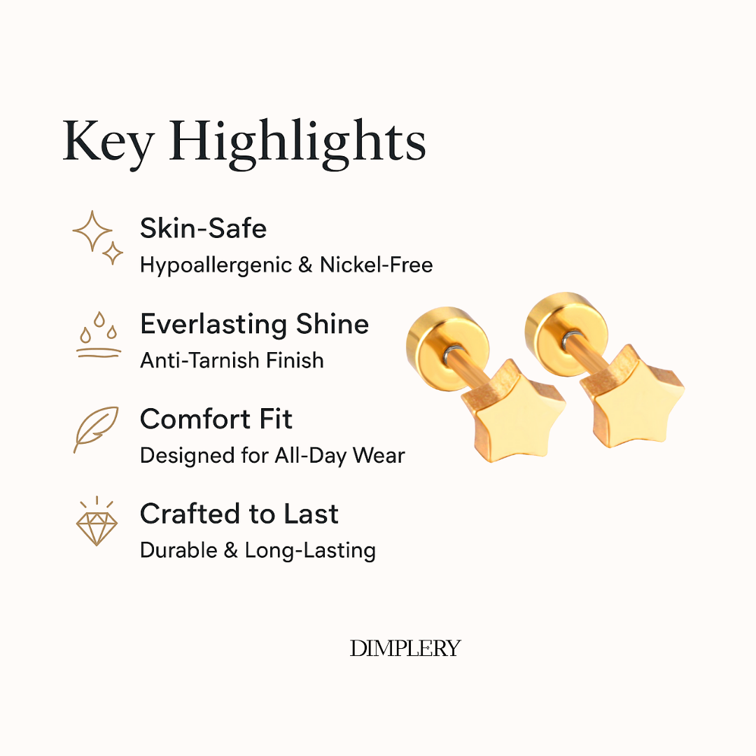 मिनी स्टार स्टड इयररिंग्स