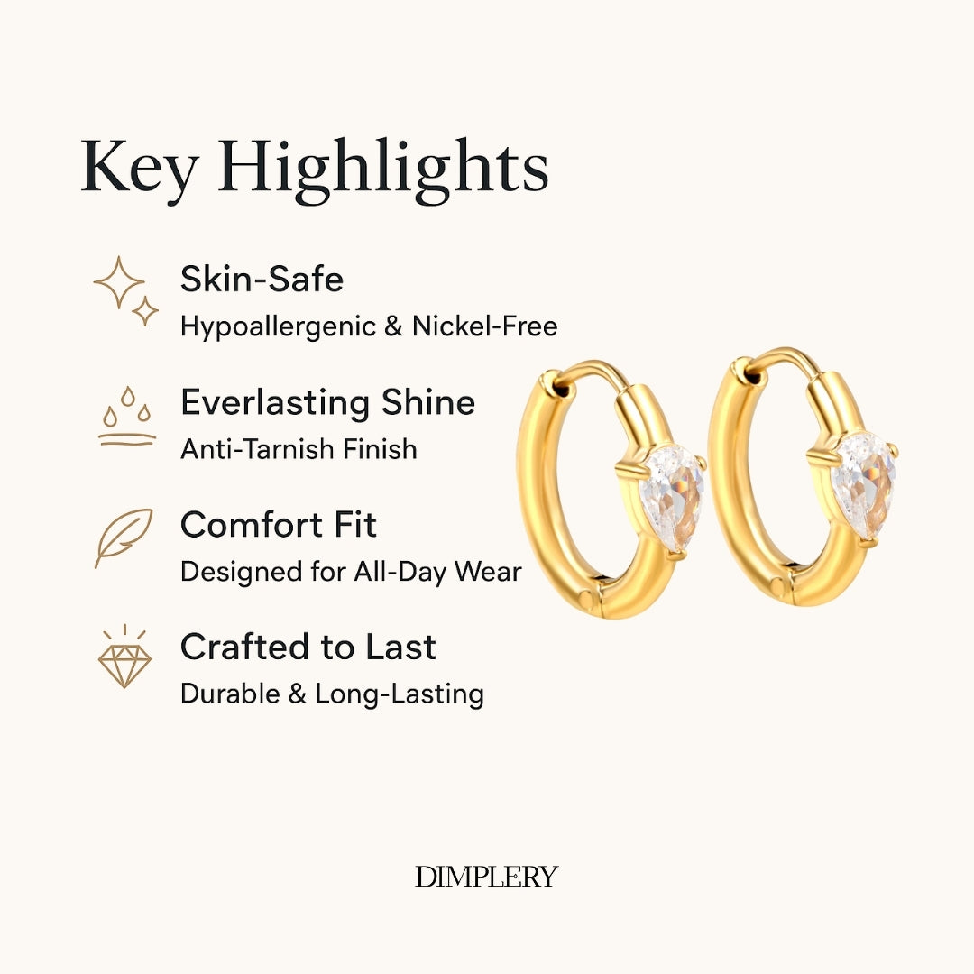 स्पार्कल हग्गी हूप इयररिंग - ड्रॉप