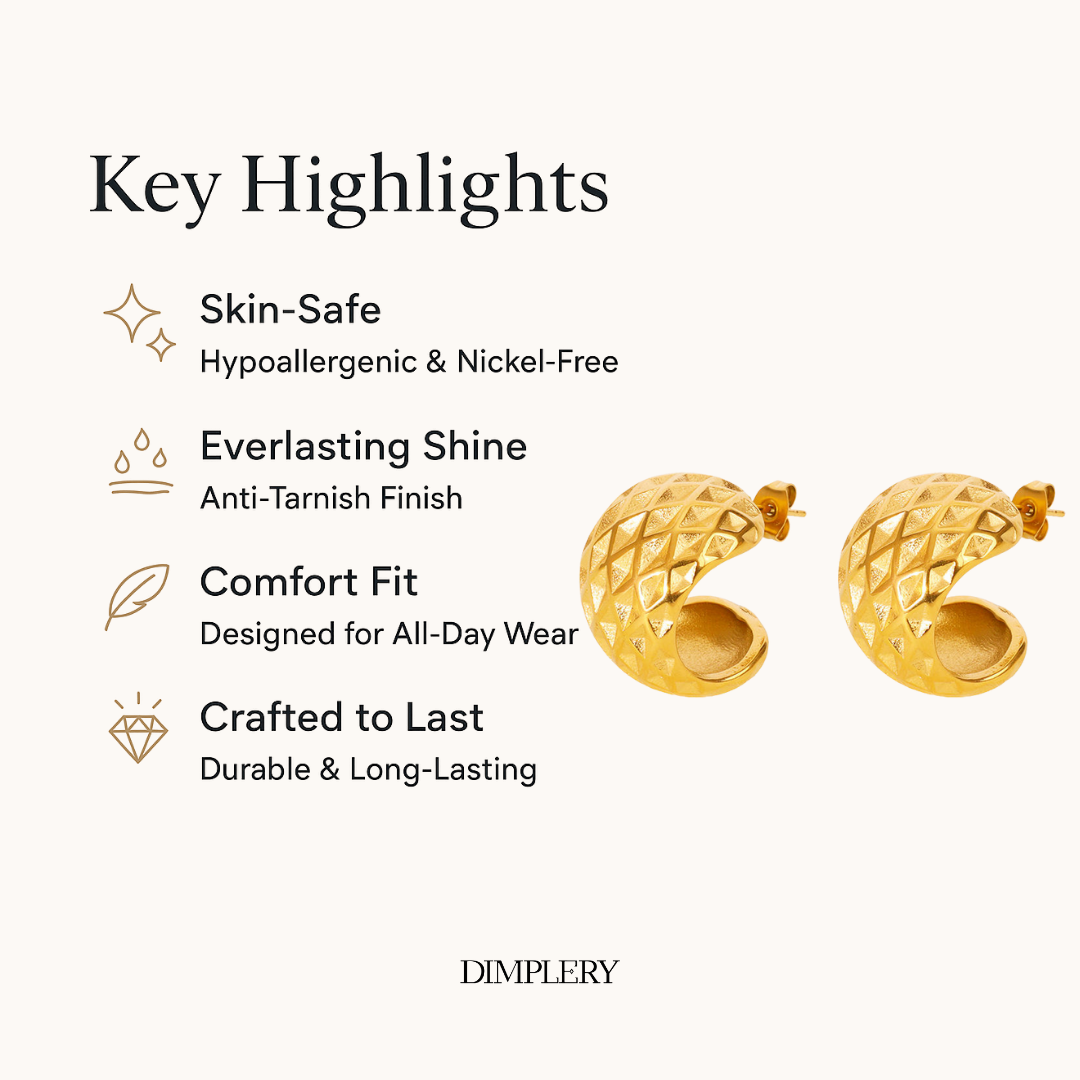 कर्व लूप स्टड इयररिंग्स