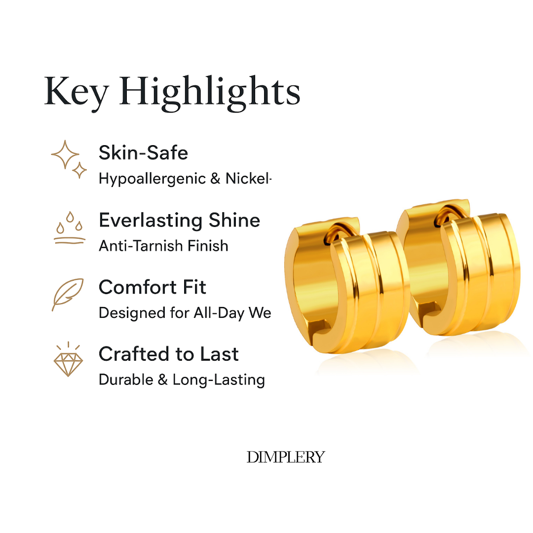 बकल हूप इयररिंग्स - सोना