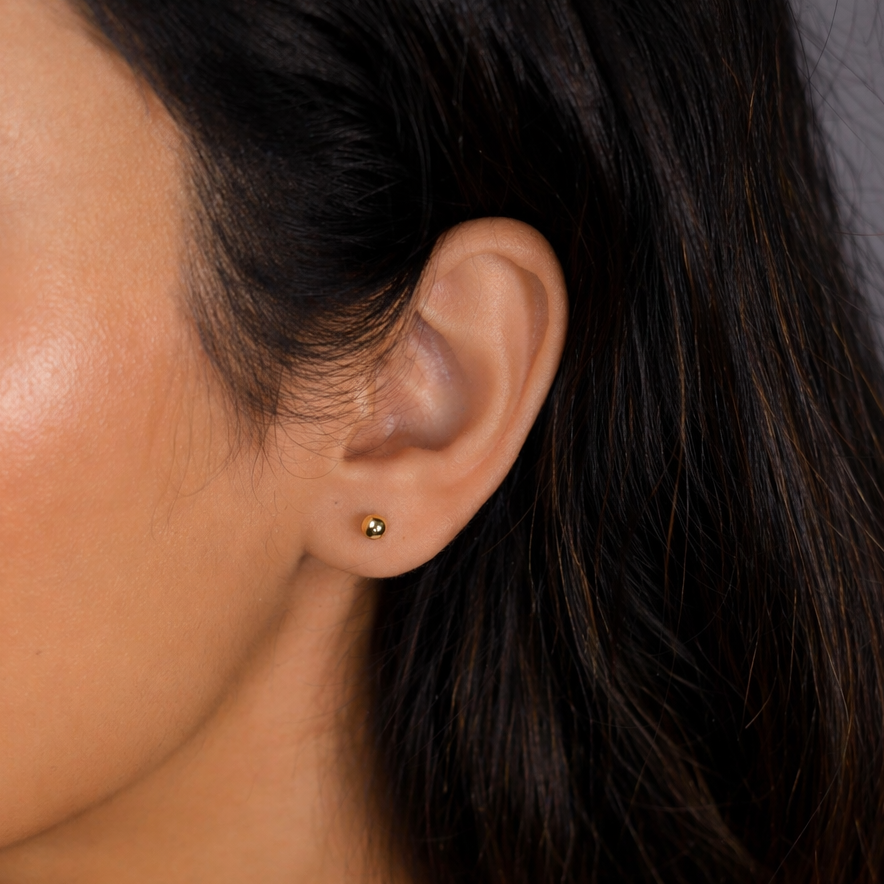 Orb Pin Earring - 4 MM