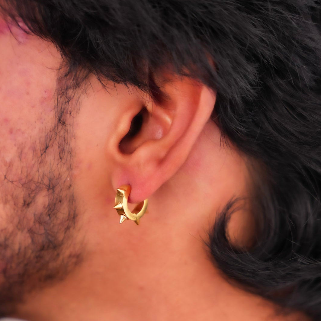 स्पाइक हूप इयररिंग्स - गोल्ड