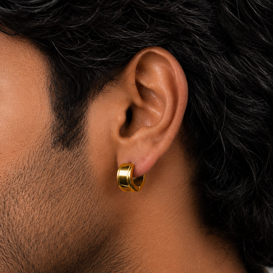 Bold Edge Hoop Earring