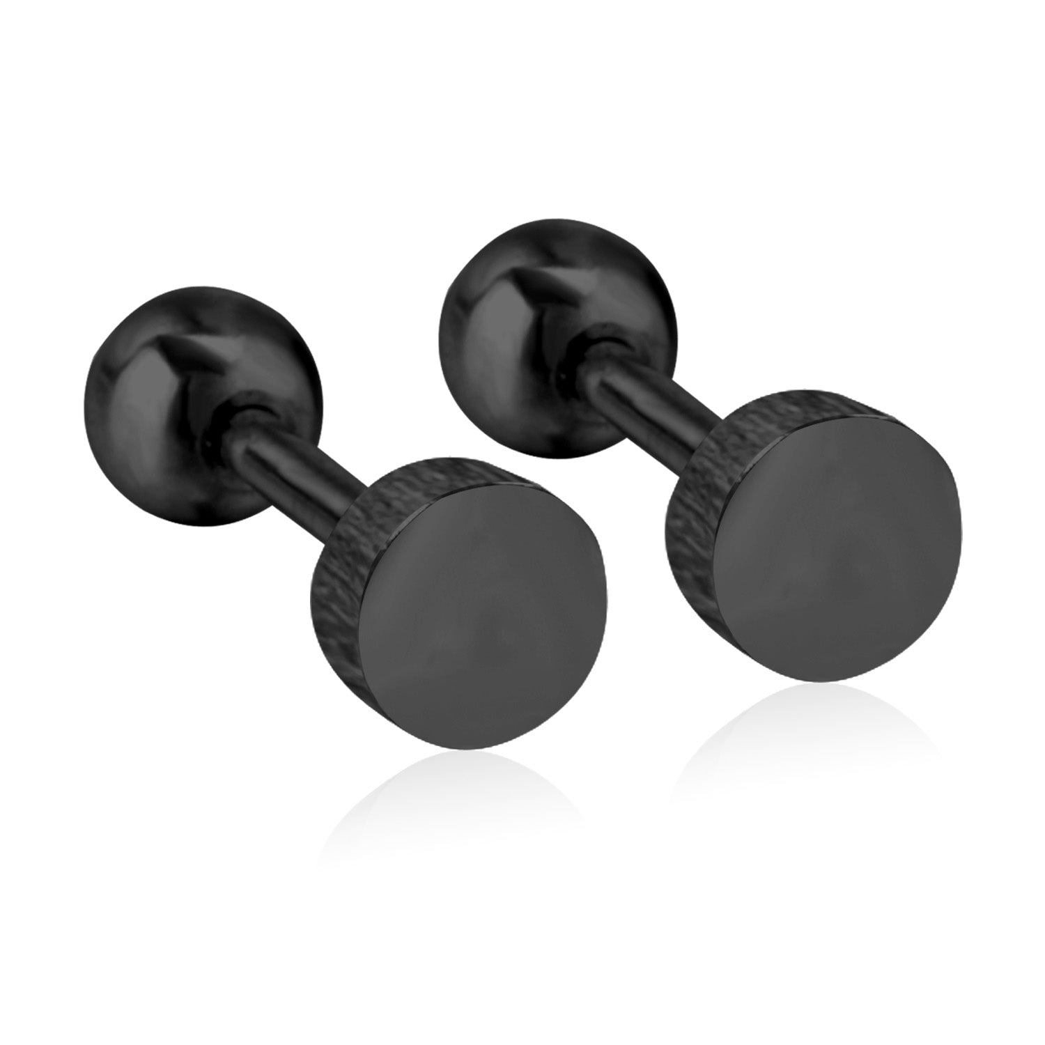 Round Black Stud Earring