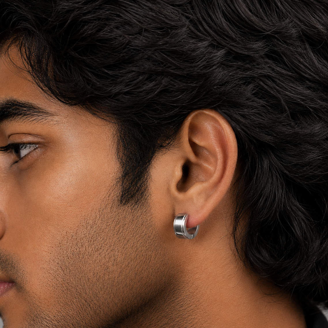 Bold Edge Hoop Earring - S