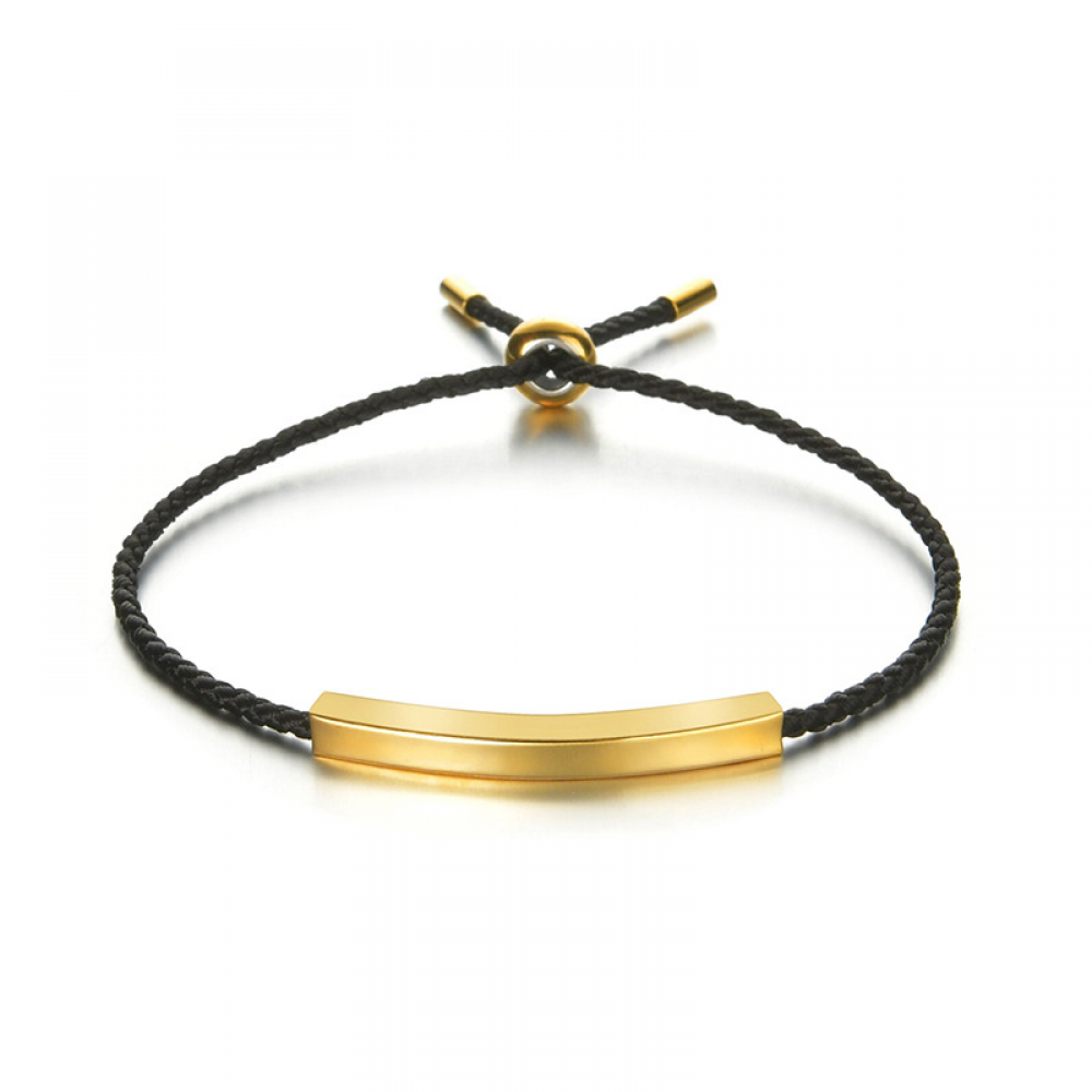 Engravable Rope Bracelet - Black - G