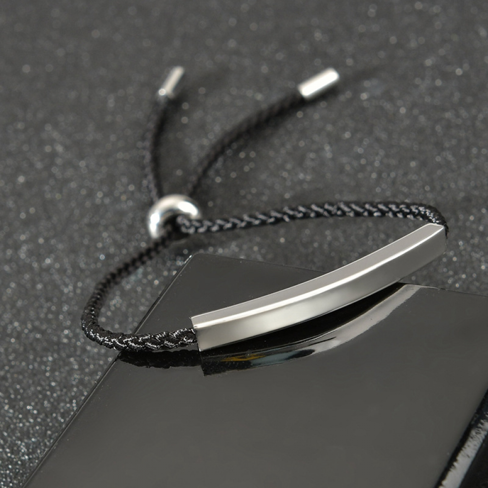 Engravable Rope Bracelet - Black - S