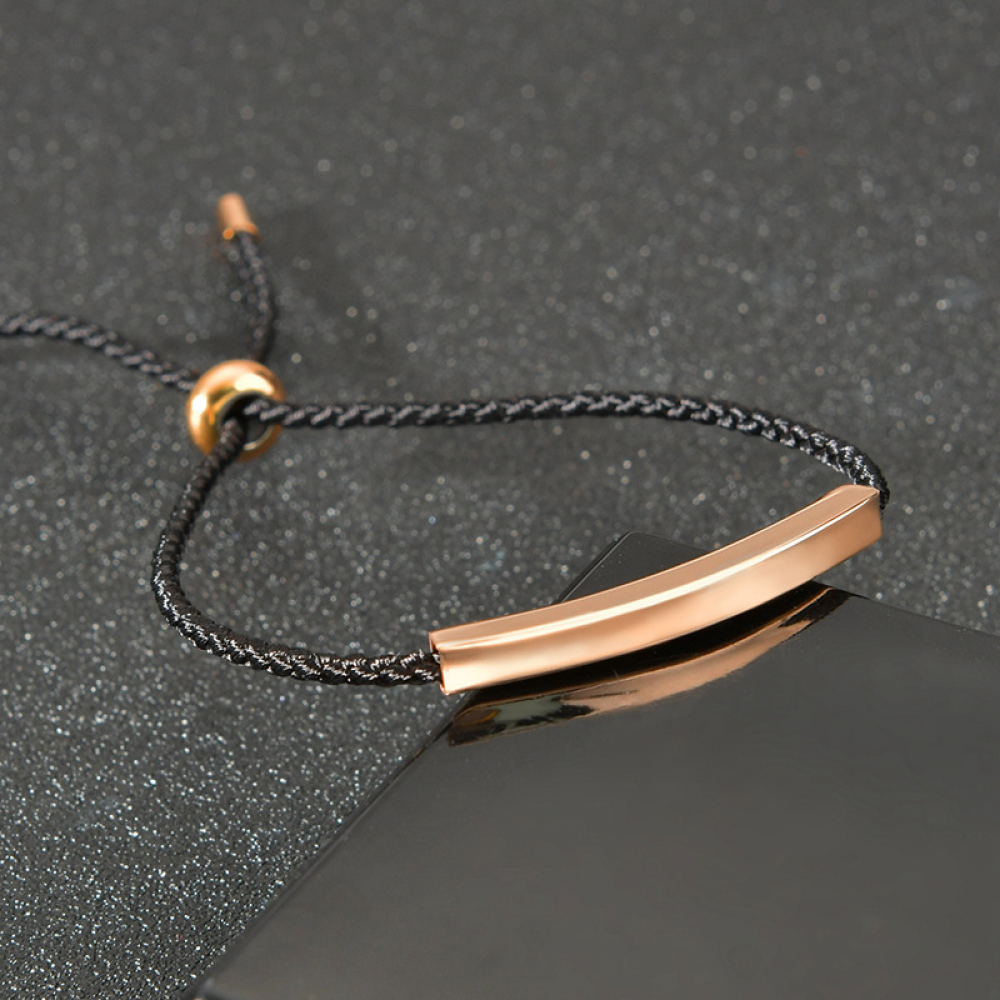 Engravable Rope Bracelet - Black - G
