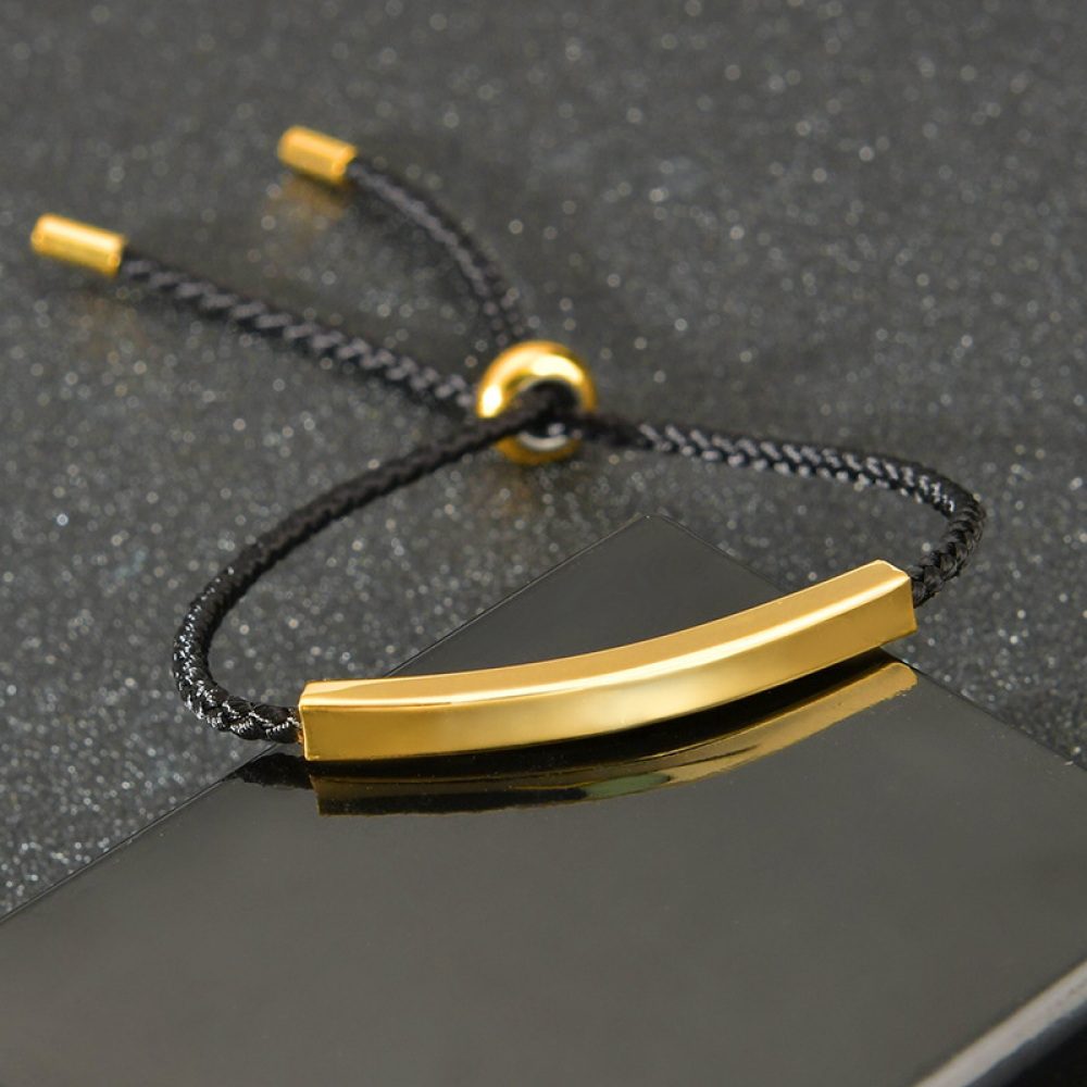 Engravable Rope Bracelet - Black - G