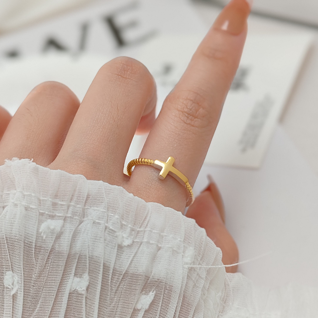 Buy gold-plated cross ring