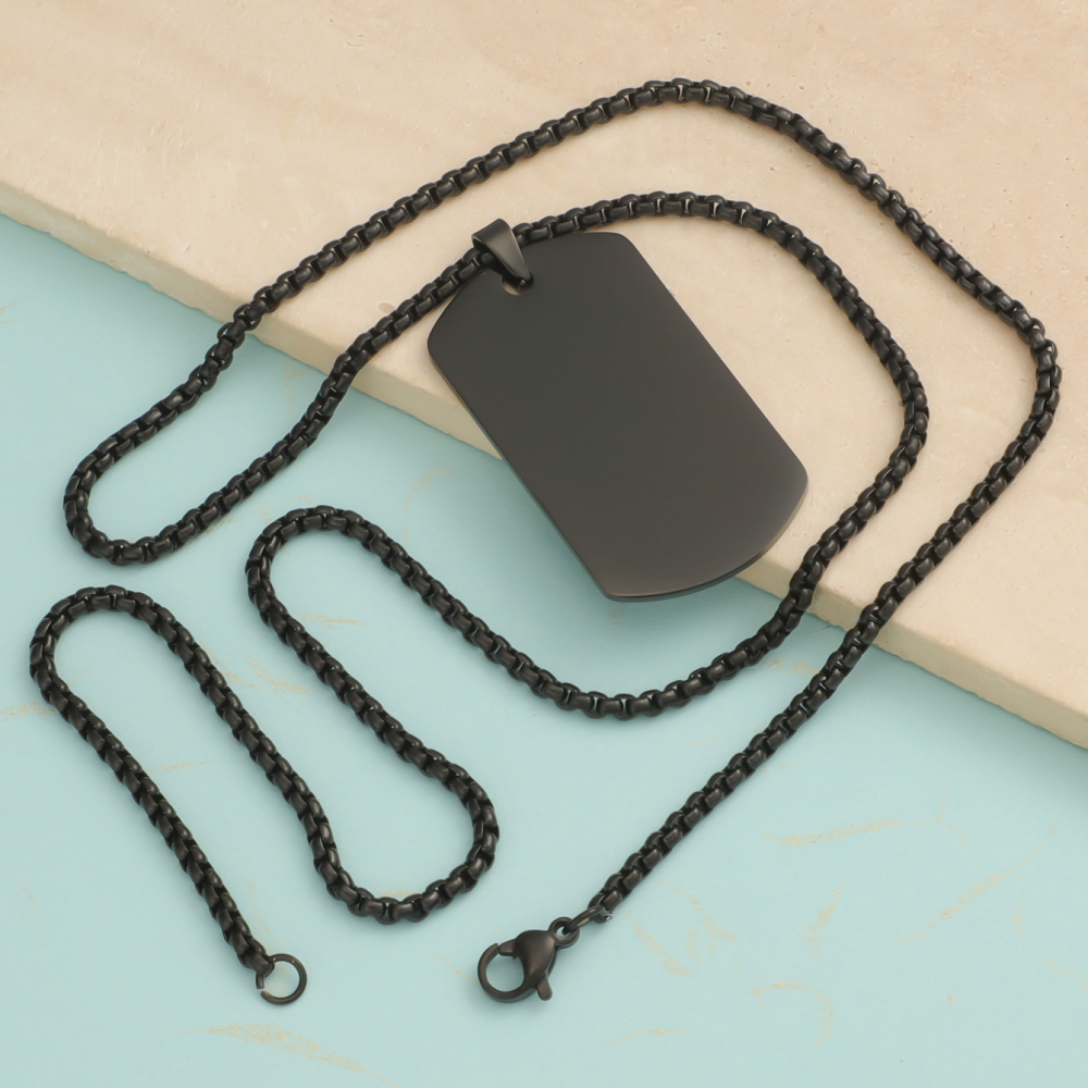 Engravable Tag Chain - Black