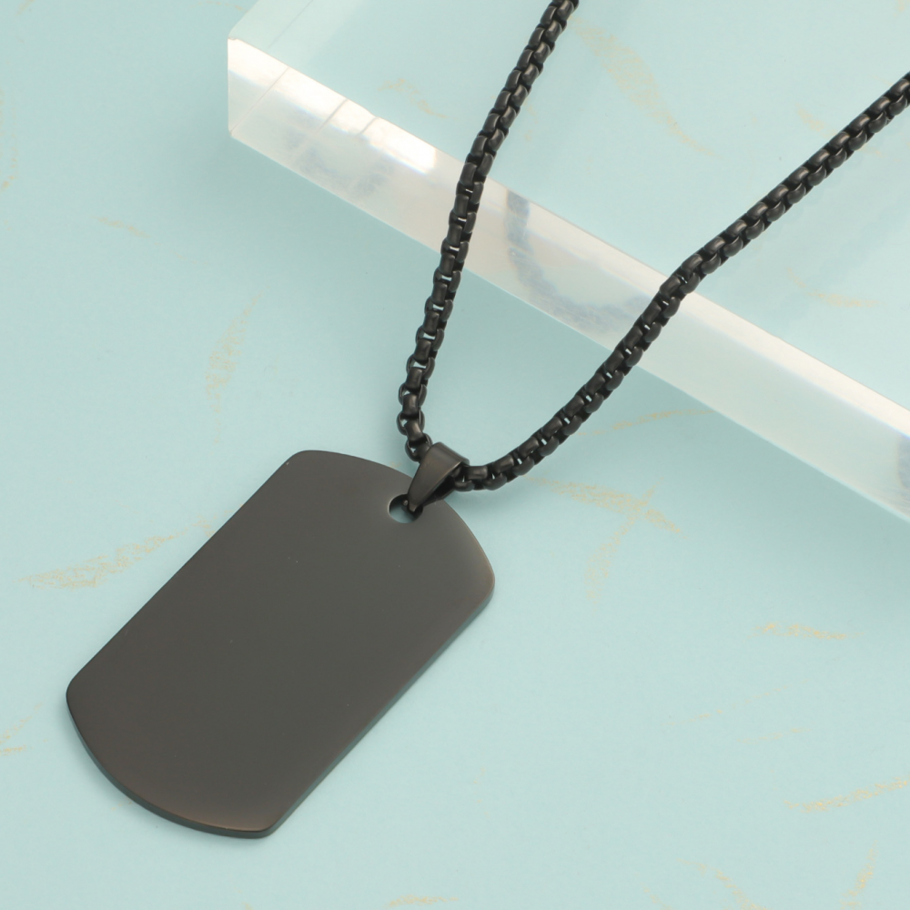 Engravable Tag Chain - Black