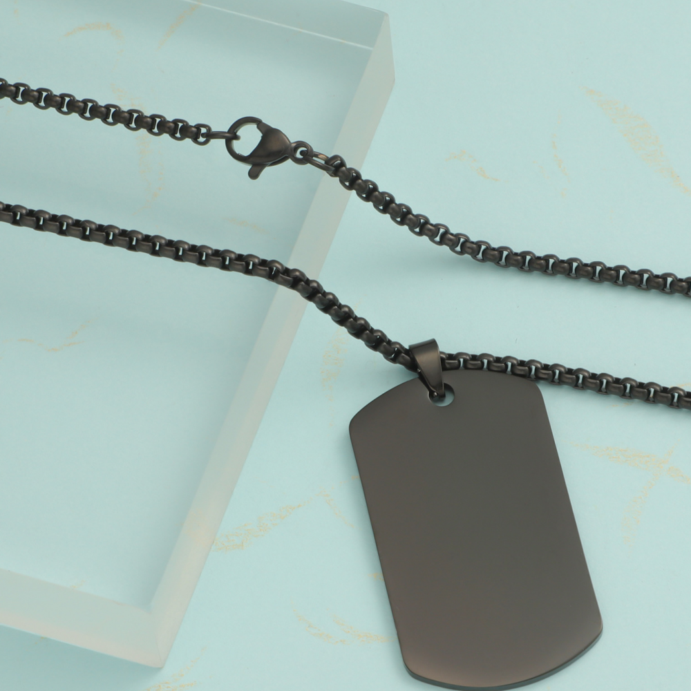 Engravable Tag Chain - Black