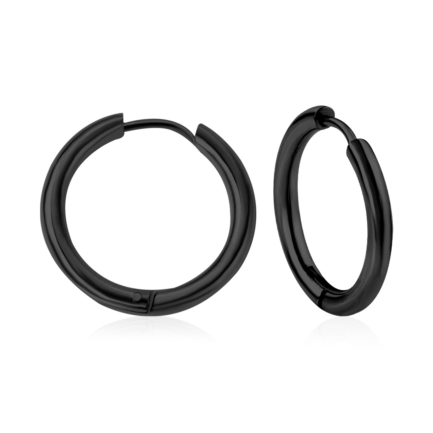 Black Petite Hoop Earring - 18 MM