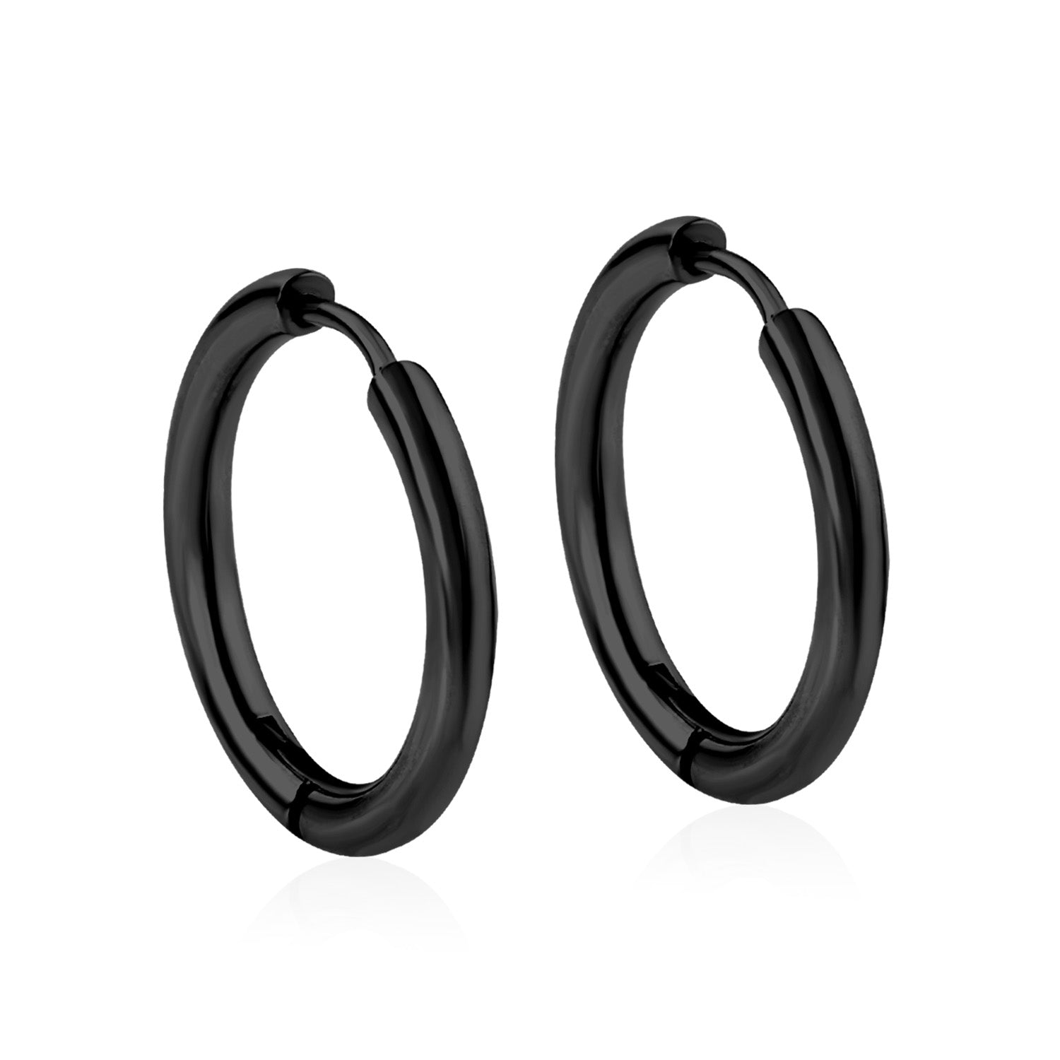 Black Petite Hoop Earring - 16 MM