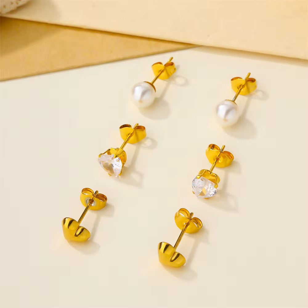 3 Earring Set - Hearty Love
