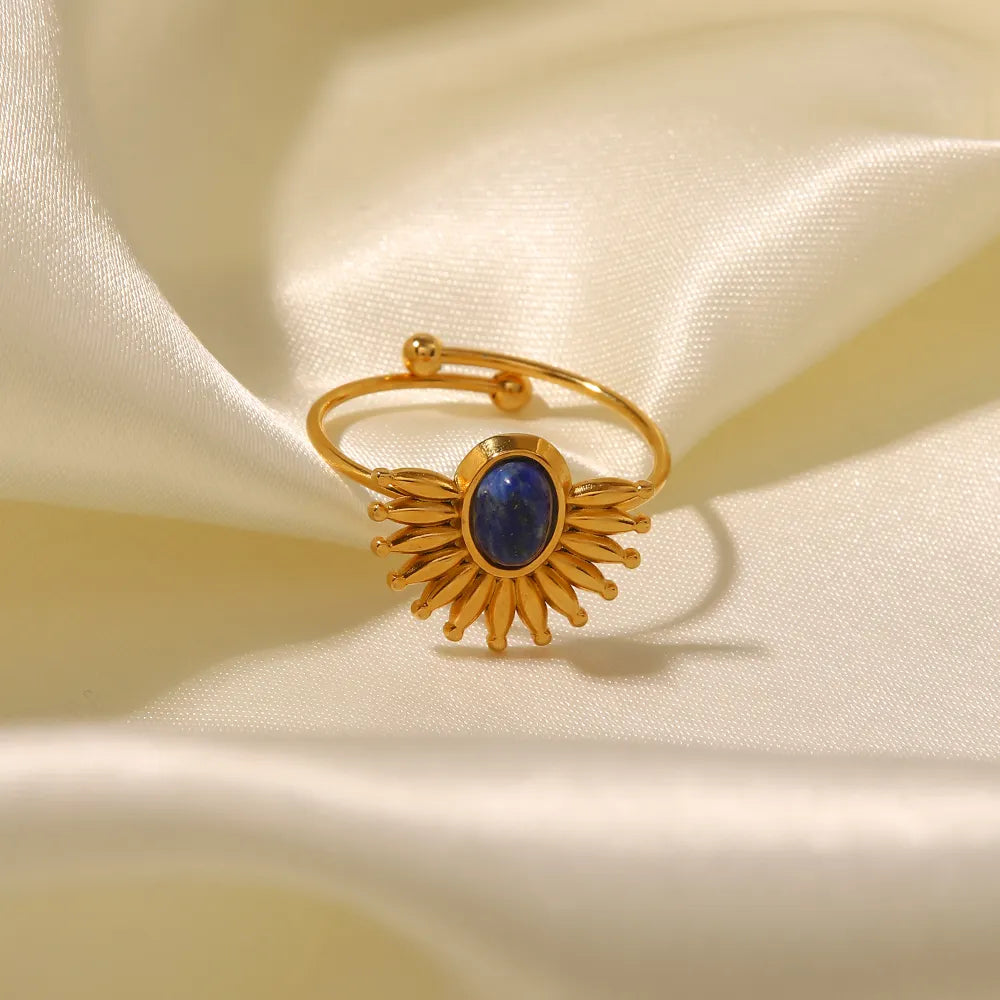 Lapis Stone Sun Resizable Ring