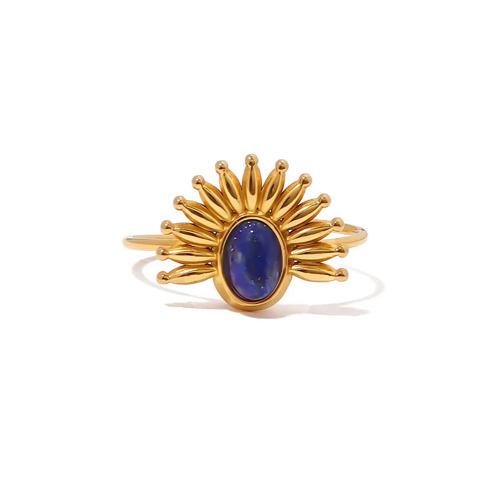 Lapis Stone Sun Resizable Ring
