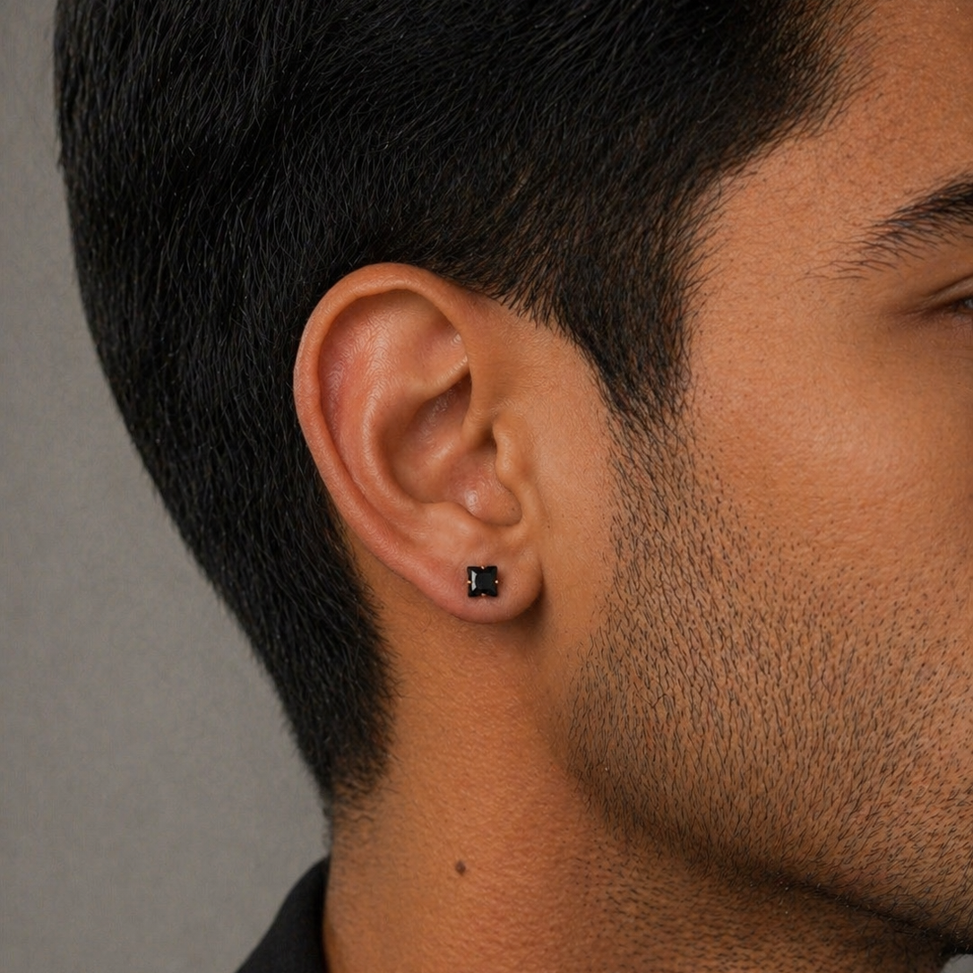 Square Bolt Stud Earring - 5 MM
