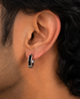 Oval Black Hoop Earring - S
