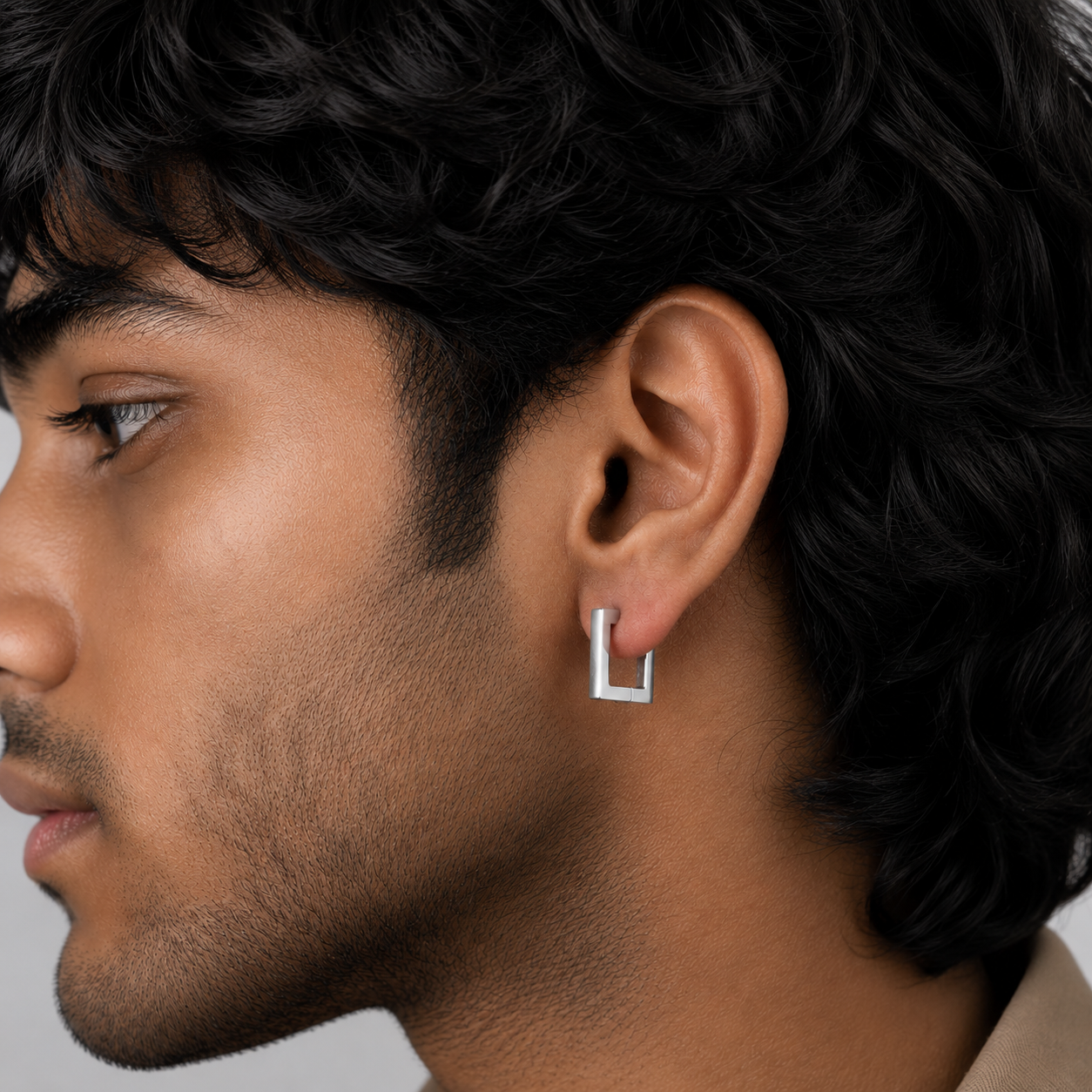 Square Edge Hoop Earring - S