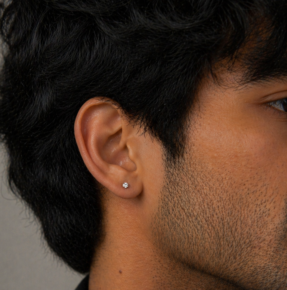 Reversible Diamond Stud Earring - 3 MM