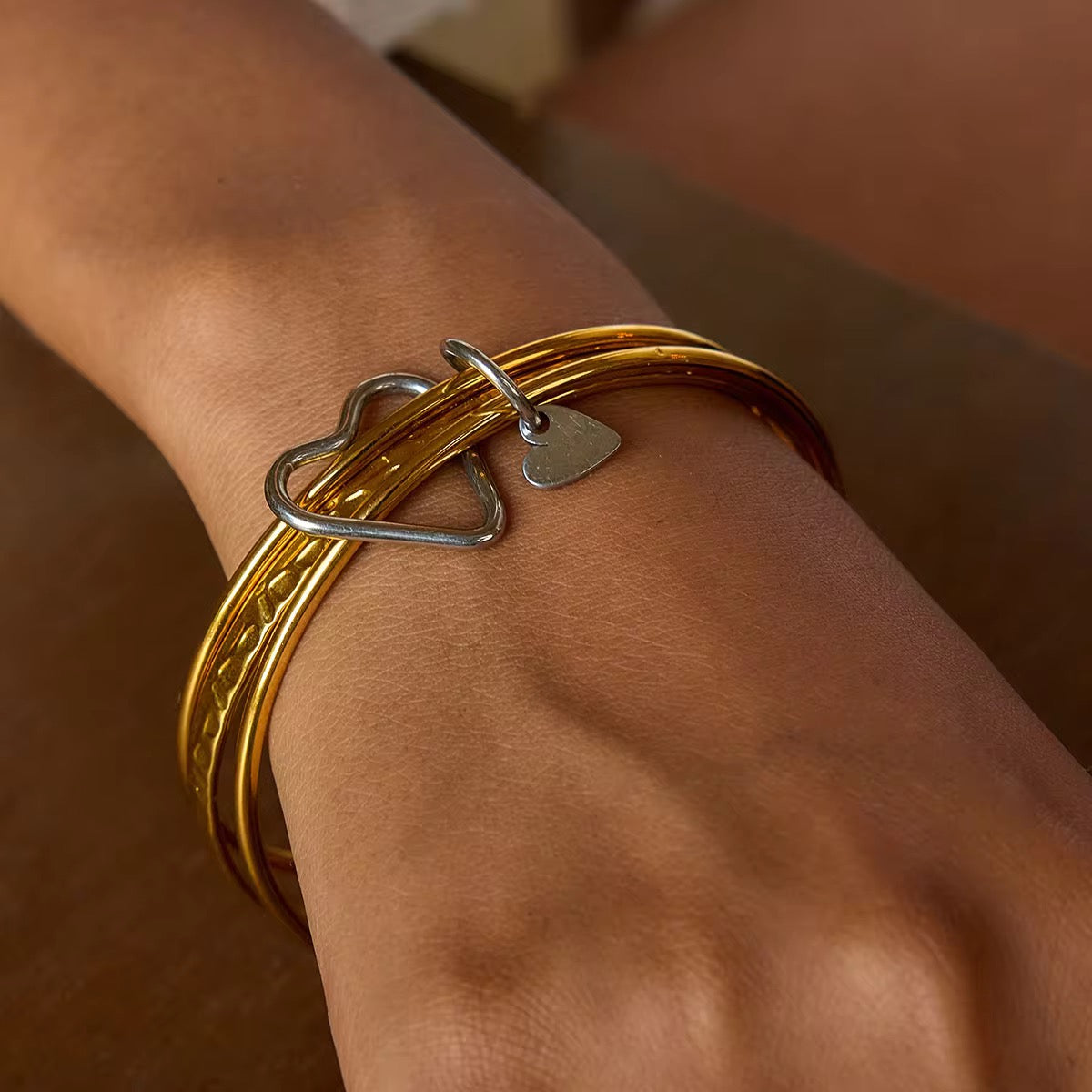 Heart Stacking Bangle