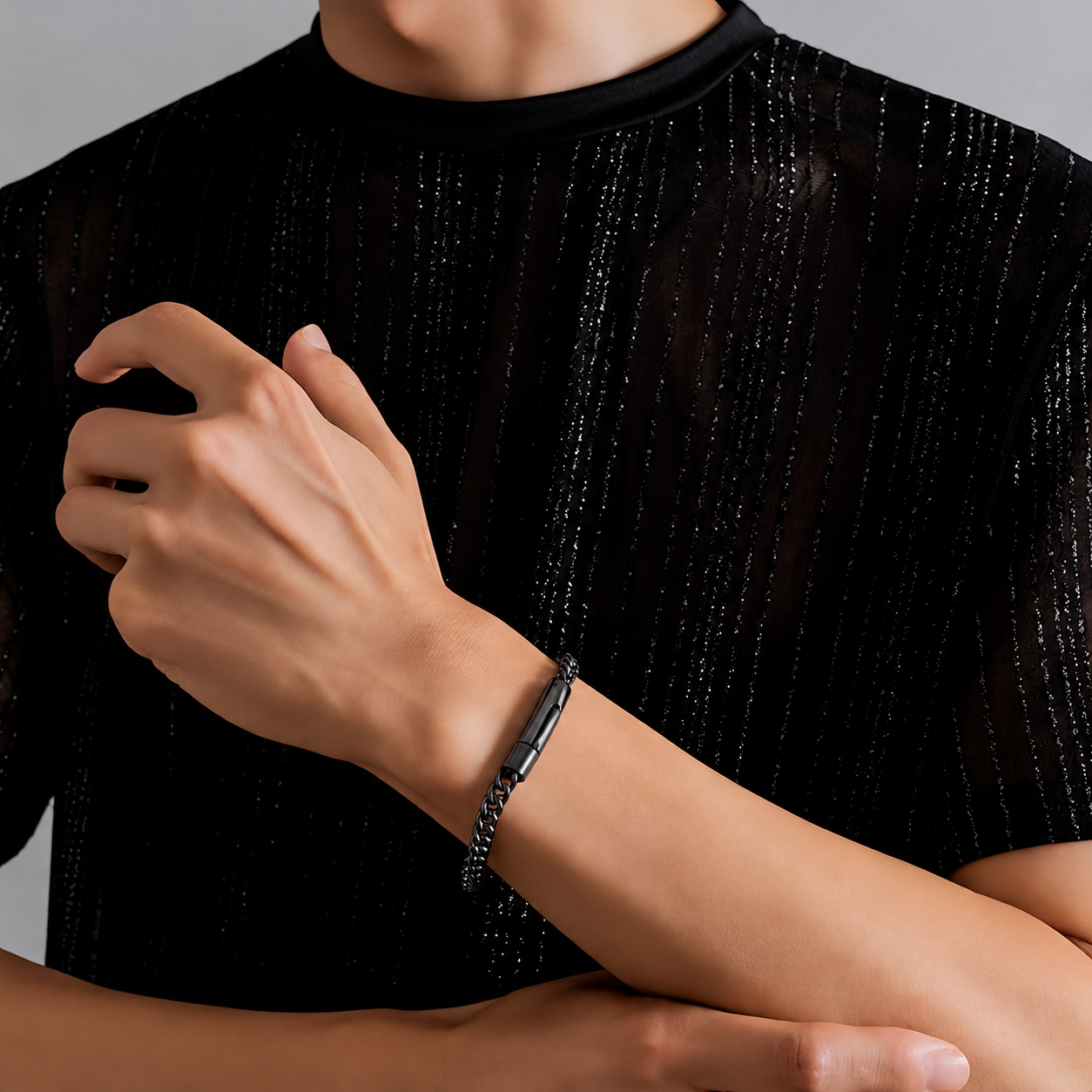 Curb Chain Bracelet - Black