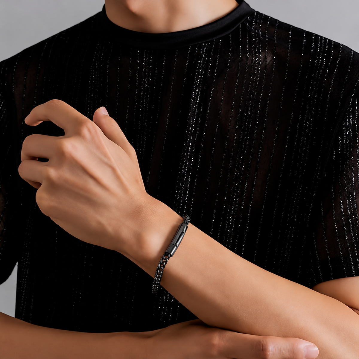 Curb Chain Bracelet - Black