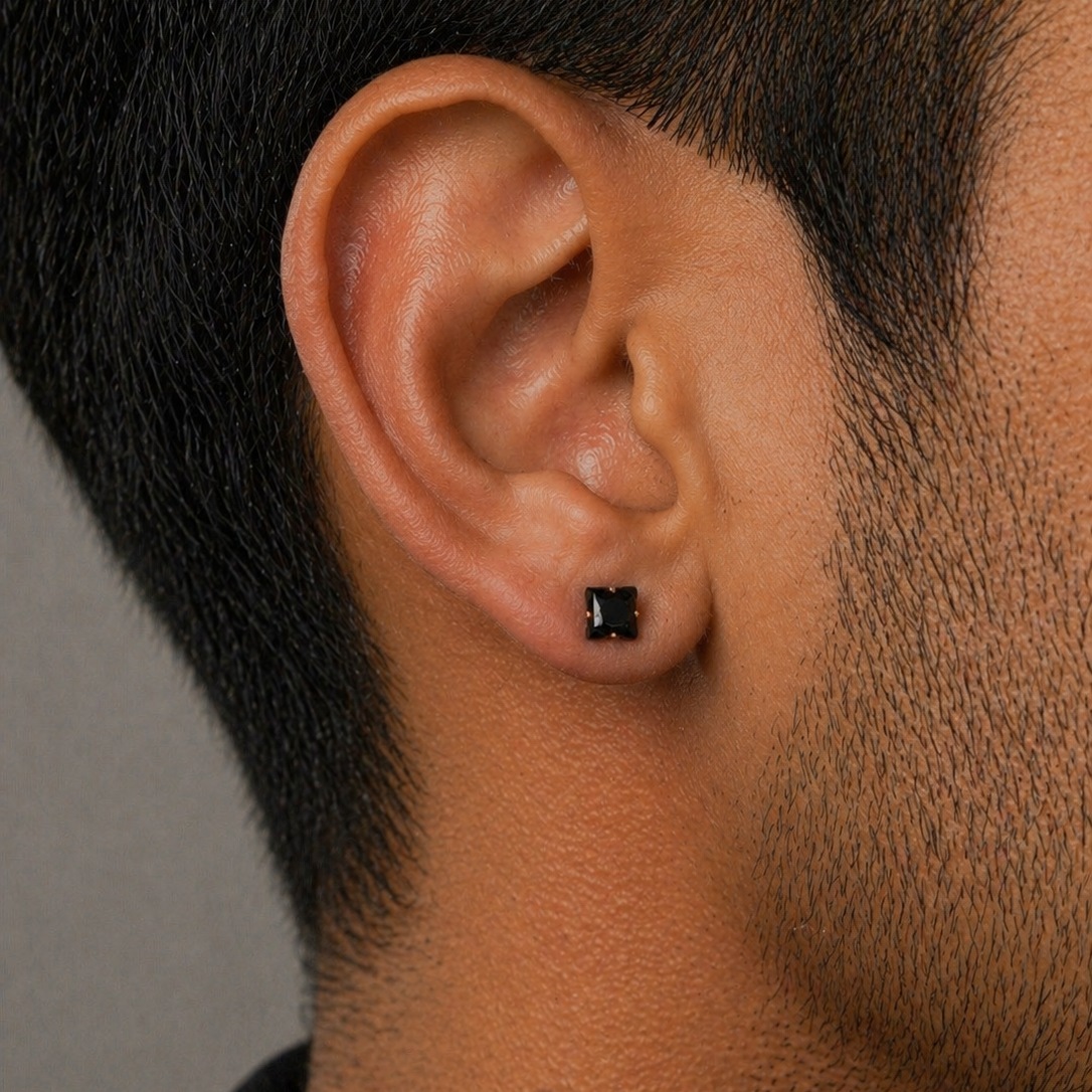 Square Bolt Stud Earring - 5 MM