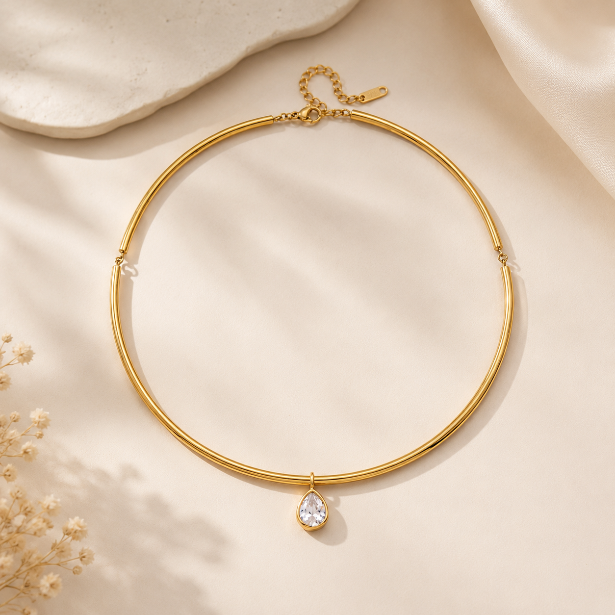 Statement Cuff Necklace - Tear Drop
