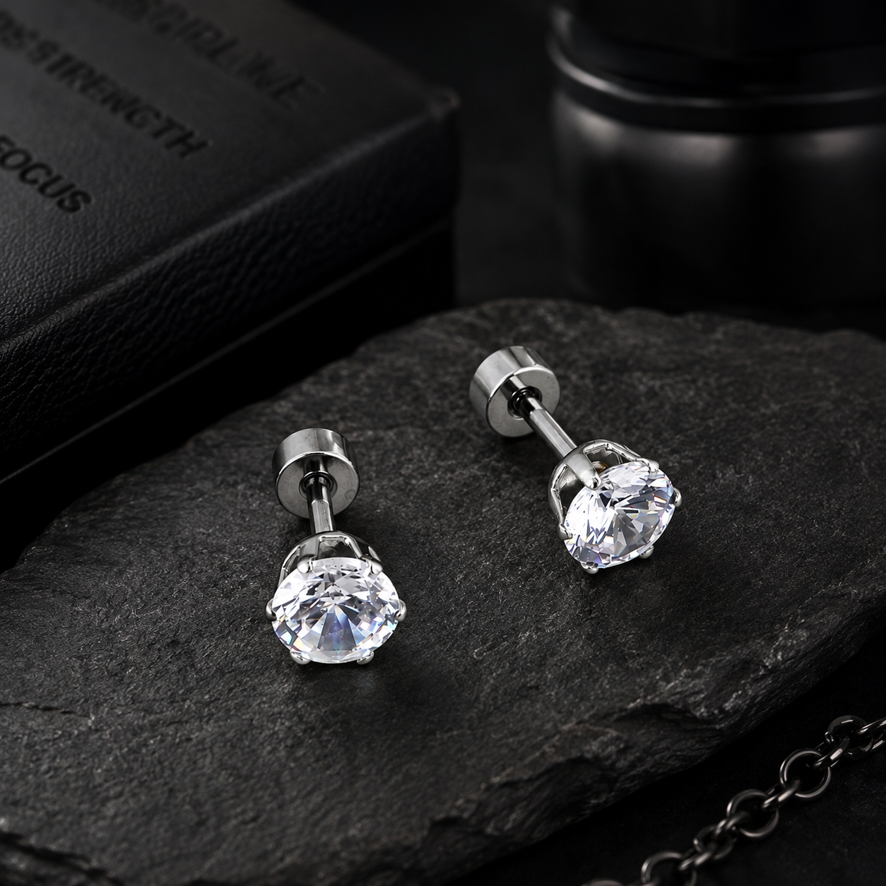 Diamond Stud Earring - 5 MM - Silver