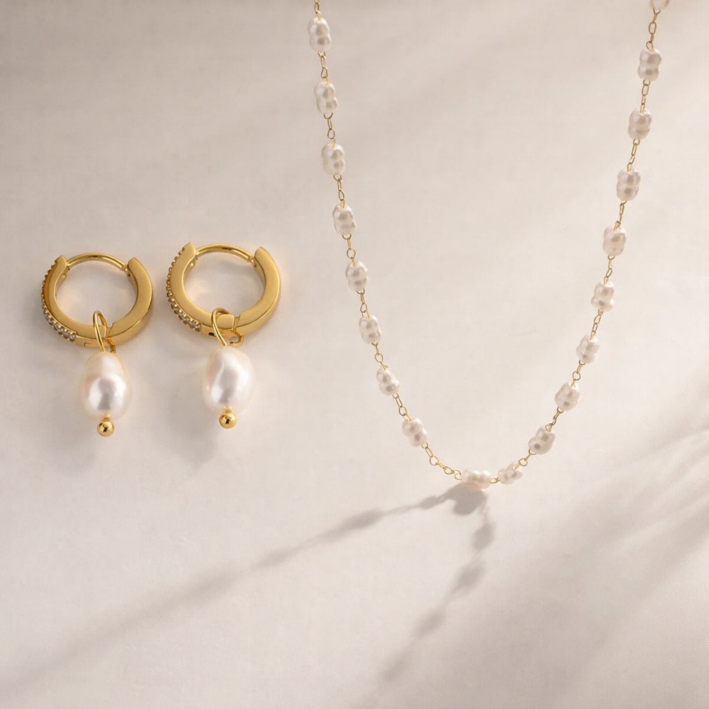 Shop Gold Earrings With Pearldrop