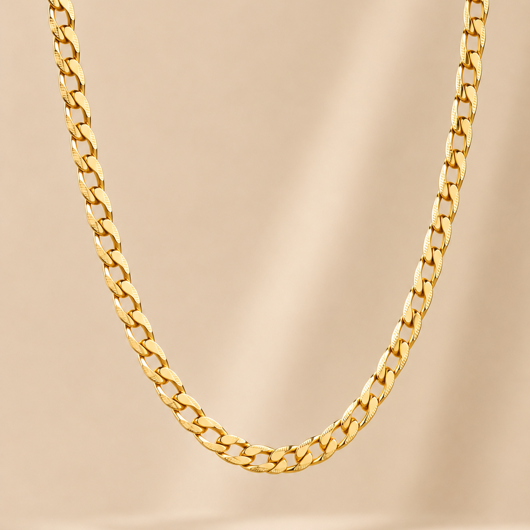 Edge Link Chain - Gold