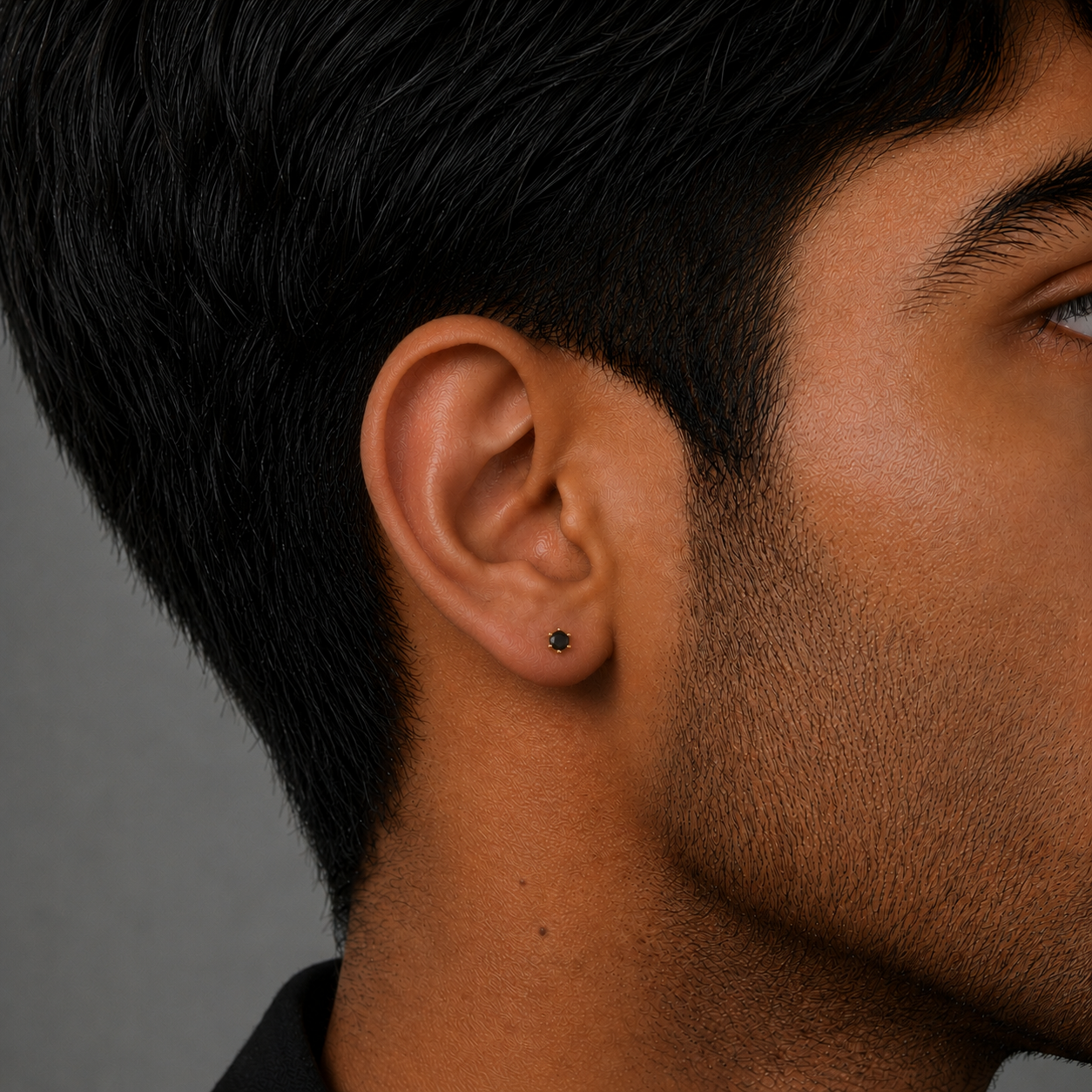 Noir Stud Earring - 3 MM