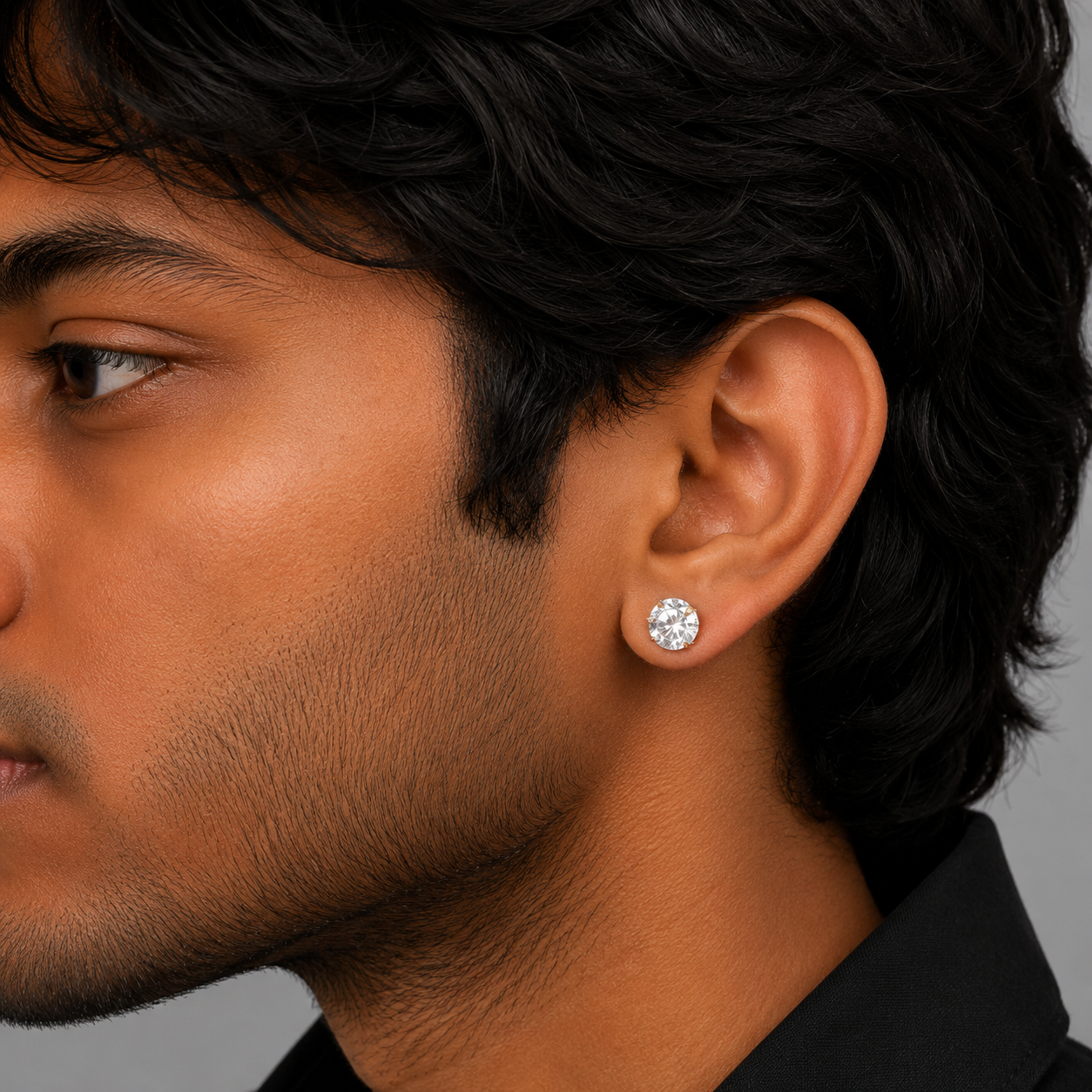 Reversible Diamond Stud Earring - 8 MM